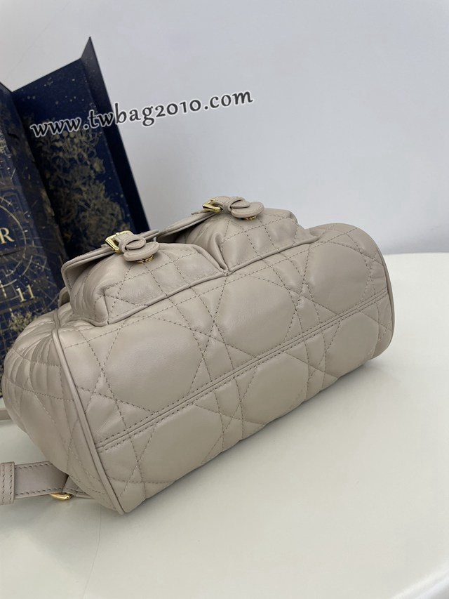 Dior专柜新款迪奥高仿原单奶油杏中号Caro秋冬系列双肩包 djfk1722